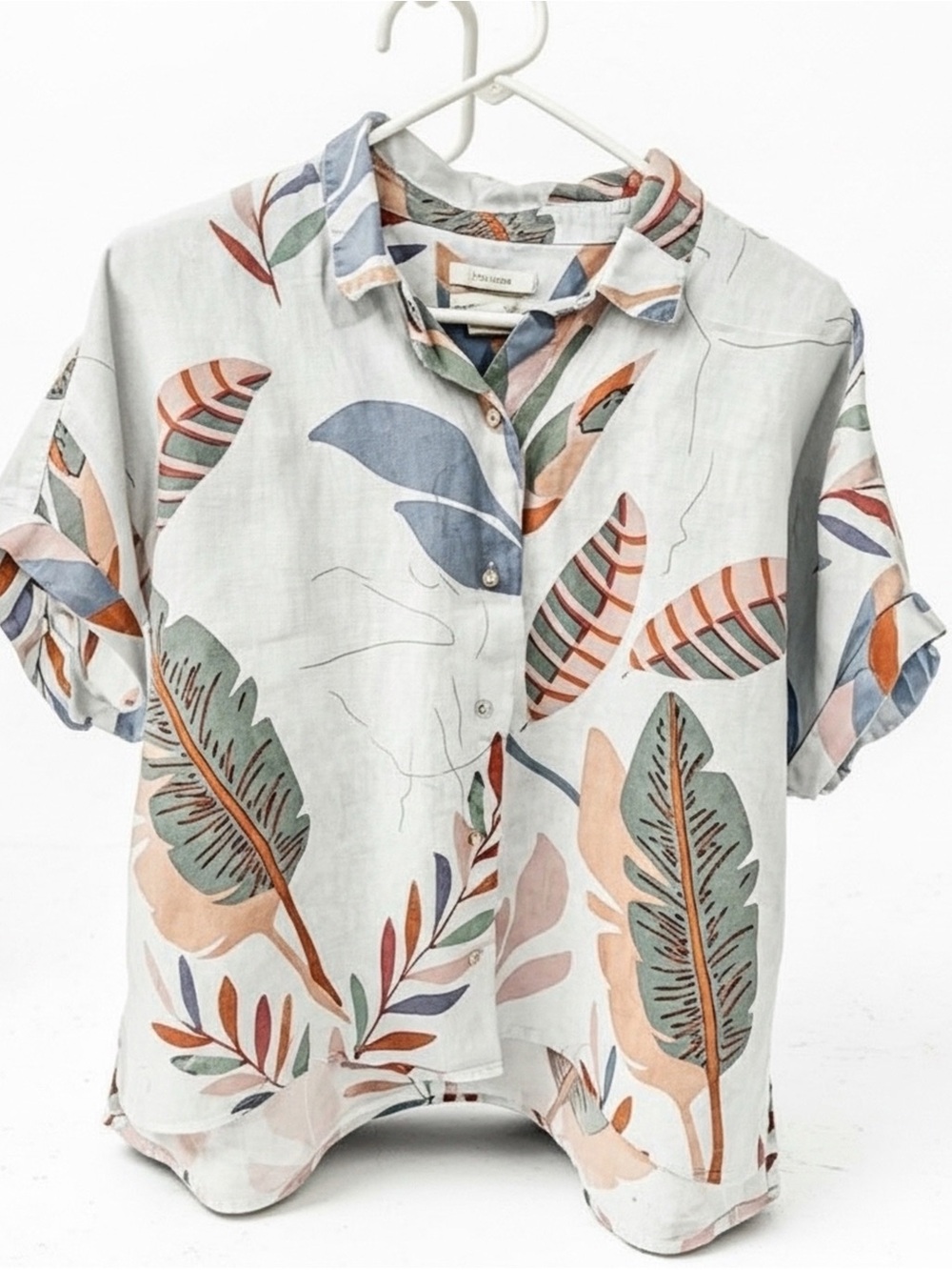 Cynthia Rowley Linen Top in Dusty Blue, Sage, Blush & Terra Cotta